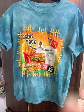 Travis Scott Teal Tie-Dye Graphic Tee